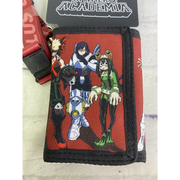 My Hero Academia MHA UA High Plus Ultra Crew Trifold Wallet With Lanyard Anime - Picture 2 of 8